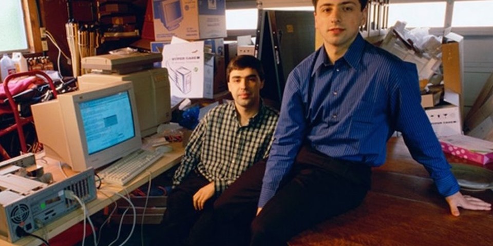 Larry Page y Sergey Brin google inc oficina menlo park palo alto