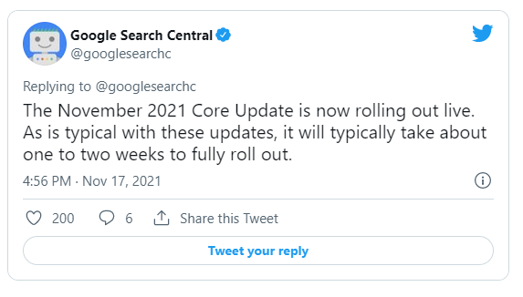 November 2021 Core Update